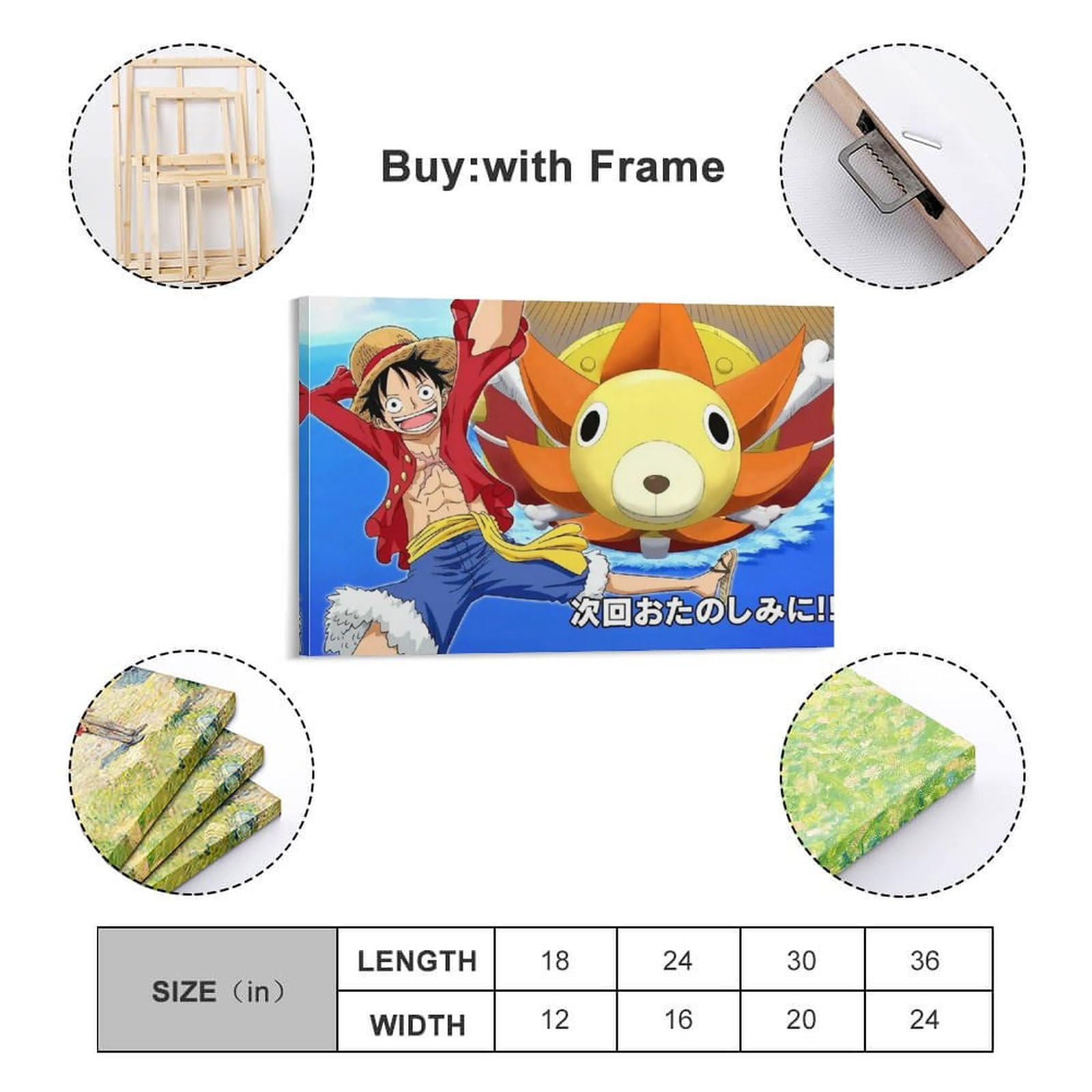 Amazon.co.jp: ワンピースのポスターアニメのポスター キャンバス